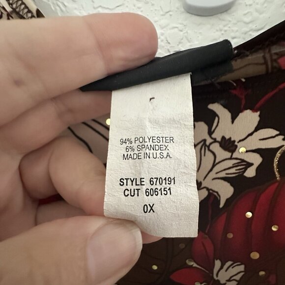 Maggie Barnes Womens Top OX Dark Floral 3/4 Sleeve Metallic Whimsigoth‎ Fairy - Picture 4 of 11